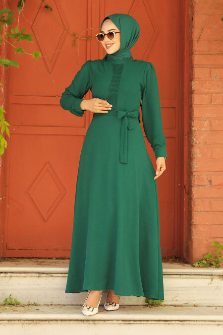 Modest Green Maxi Dress 6621Y - NEVA STYLE