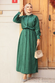 Modest Green Maxi Dress 92690Y - 3