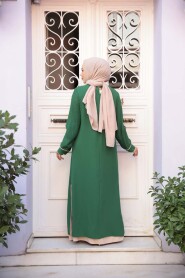 Modest Green Pastel Dress 76881Y - 4