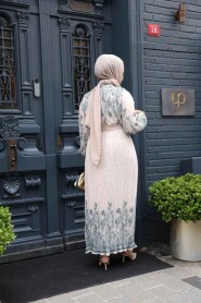 Modest Green Pleated Dress 23501Y - 4