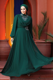 Modest Green Plus Size Dress 25882Y - 2