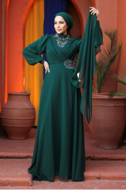 Modest Green Plus Size Dress 25882Y - 3