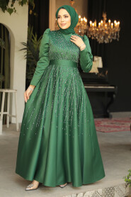 Modest Green Plus Size Dress 52081Y - 2