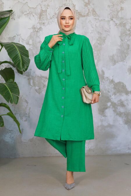 Modest Green Plus Size Dual Suit 51991Y - NEVA STYLE