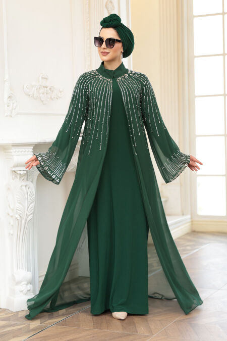 Modest Green Plus Size Engagement Dress 25912Y - NEVA STYLE