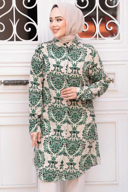 Modest Green Plus Size Top 11737Y - NEVA STYLE