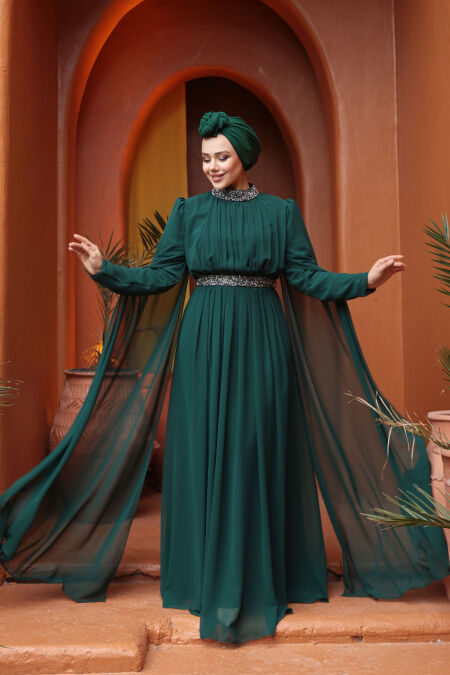 Modest Green Plus Size Wedding Dress 25911Y - NEVA STYLE