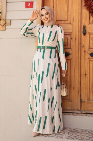 Modest Green Summer Dress 4645Y - 1