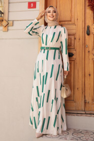 Modest Green Summer Dress 4645Y - 2