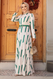 Modest Green Summer Dress 4645Y - 3