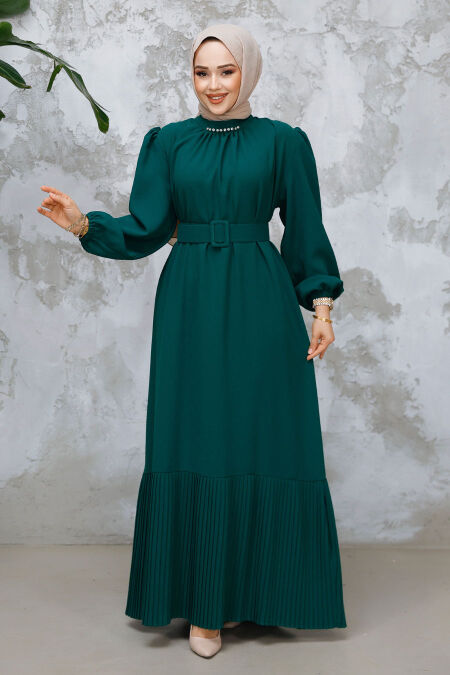 Modest Green Summer Dress 65878Y - NEVA STYLE