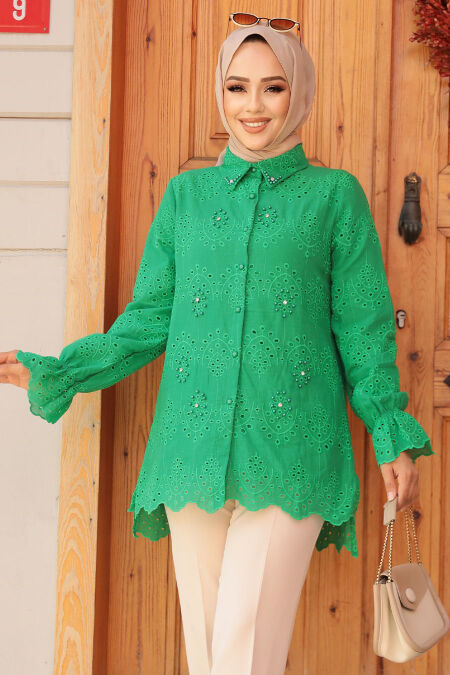Modest Green Tunic 13991Y - NEVA STYLE