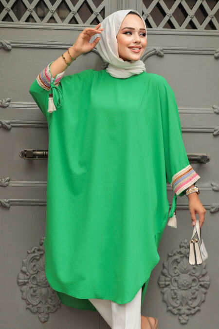Modest Green Tunic 210061Y - NEVA STYLE
