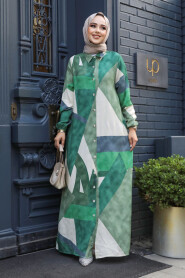 Modest Green Women Dress 19501Y - 2