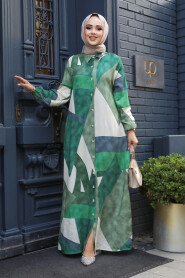 Modest Green Women Dress 19501Y 