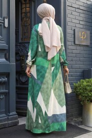 Modest Green Women Dress 19501Y - 3