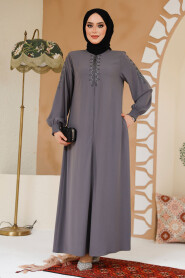 Modest Grey Abaya 45274GR 