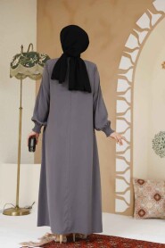 Modest Grey Abaya 45274GR - 4