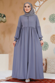 Modest Grey Abaya 45286GR - 2