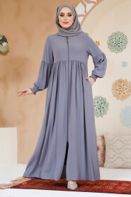 Modest Grey Abaya 45286GR - 3