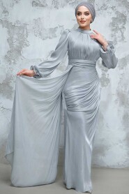 Modest Grey Bridal Dress 4934GR 