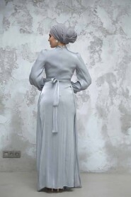 Modest Grey Bridal Dress 4934GR - 4