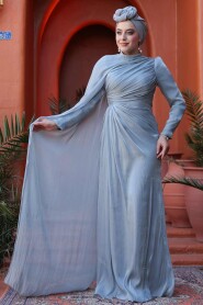 Modest Grey Bridal Dress 52142GR 