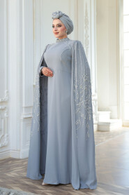Modest Grey Bridal Dress 52601GR - 2