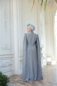 Modest Grey Bridal Dress 52601GR - 7