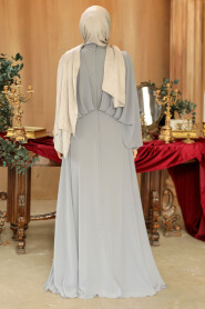 Modest Grey Bridesmaid Dress 25891GR - 3