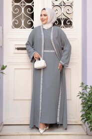 Modest Grey Dress Dual Suit 76852GR - 4