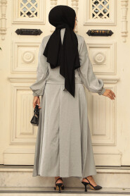 Modest Grey Dual Skirt Suit 14215GR - 3