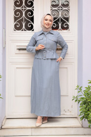 Modest Grey Dual Suit Dress 44651GR - 2