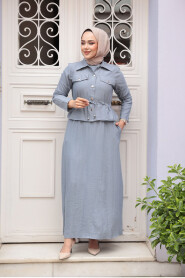 Modest Grey Dual Suit Dress 44651GR - 3