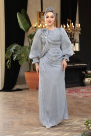 Modest Grey Engagement Dress 51512GR - 2