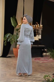 Modest Grey Engagement Dress 51512GR - 4