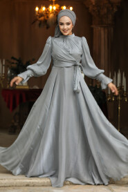 Modest Grey Evening Dress 48051GR - 2