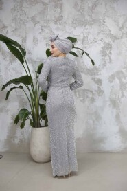 Modest Grey Evening Dress 50371GR - 2