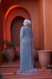 Modest Grey Evening Dress 52361GR - 4