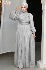 Modest Grey Evening Gown 44081GR 
