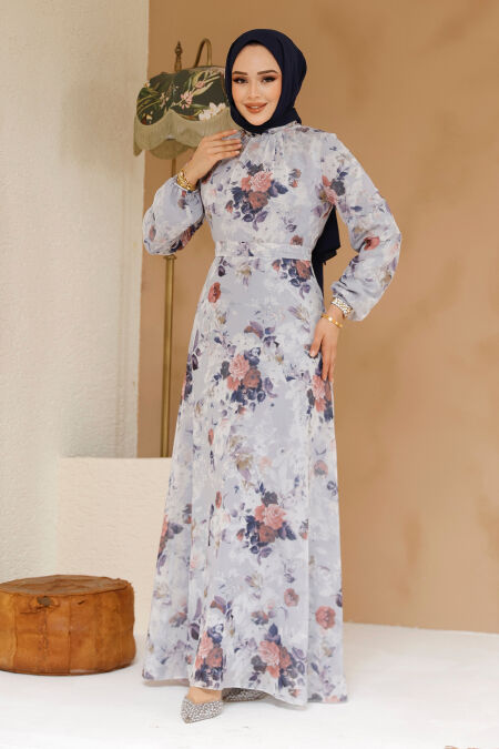 new look grey floral dress Nessa | Light BLUE 3D Floral Square-Neck Maxi Dress With Sheer Skirt