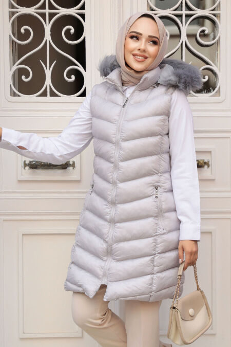 Modest Grey İnflatable Vest 80171GR - NEVA STYLE
