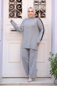 Modest Grey Knitwear Dual Suit 50163GR - 1