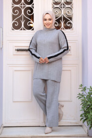 Modest Grey Knitwear Dual Suit 50163GR - 3