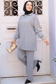 Modest Grey Knitwear Dual Suit 60381GR - 1