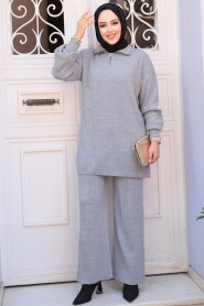 Modest Grey Knitwear Dual Suit 60381GR - 2