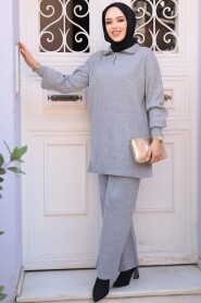 Modest Grey Knitwear Dual Suit 60381GR - 4