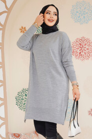 Modest Grey Knitwear Jumper Top 17203GR - 2