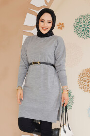 Modest Grey Knitwear Jumper Top 17203GR - 4