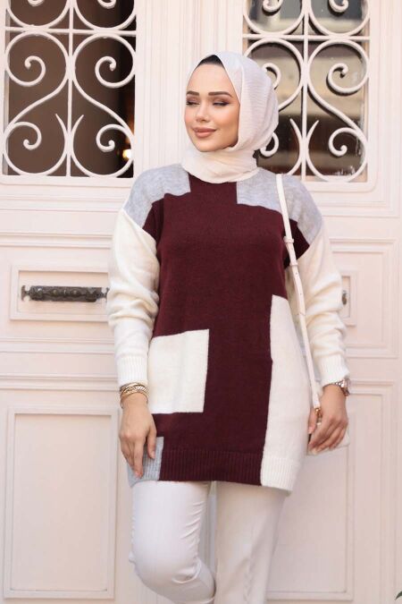 Modest Grey Knitwear Jumper Top 88101GR - NEVA STYLE